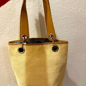Talbots natural colored straw purse